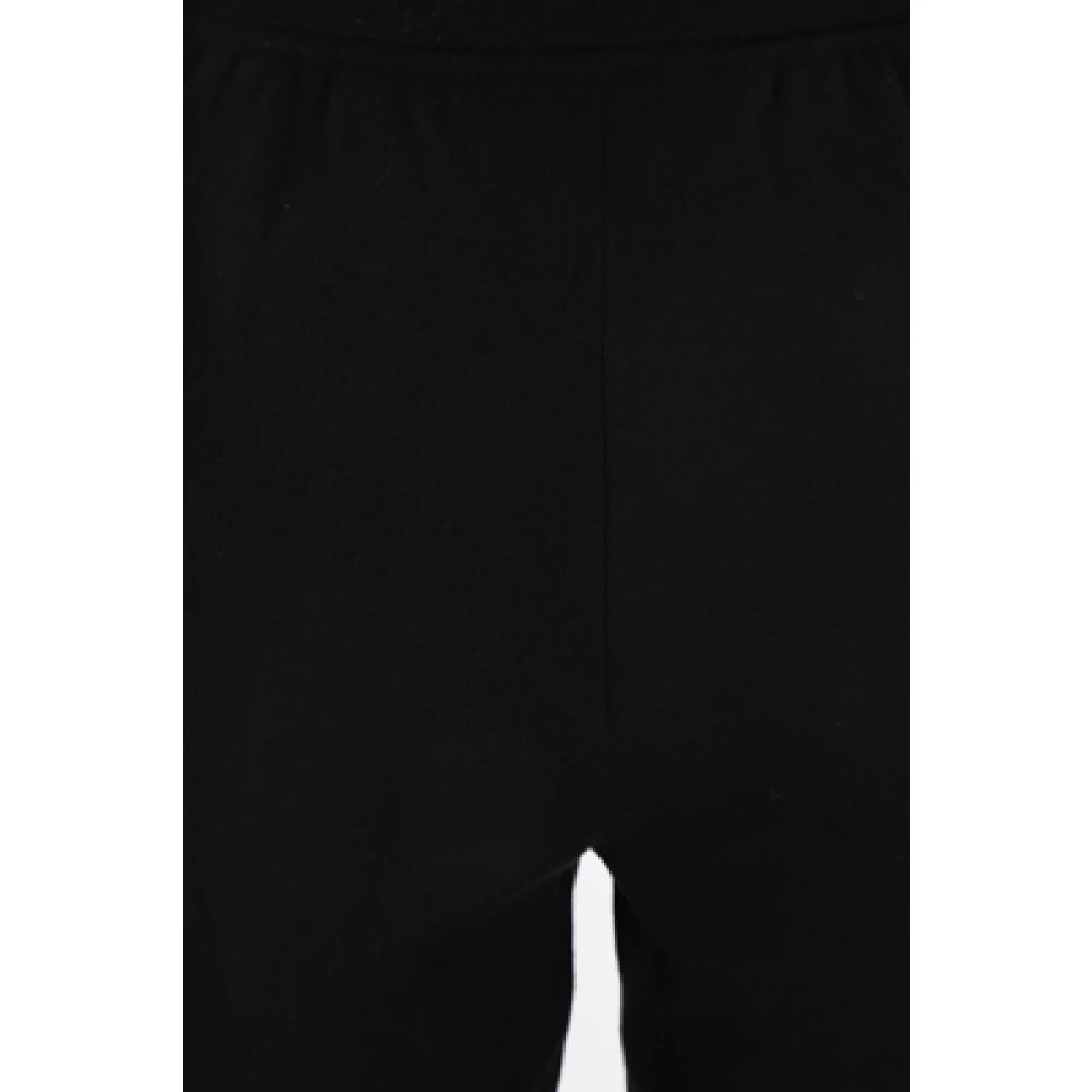 Saint Laurent Zwarte wollen gebreide legging met elastische tailleband en enkelboeien Black Dames