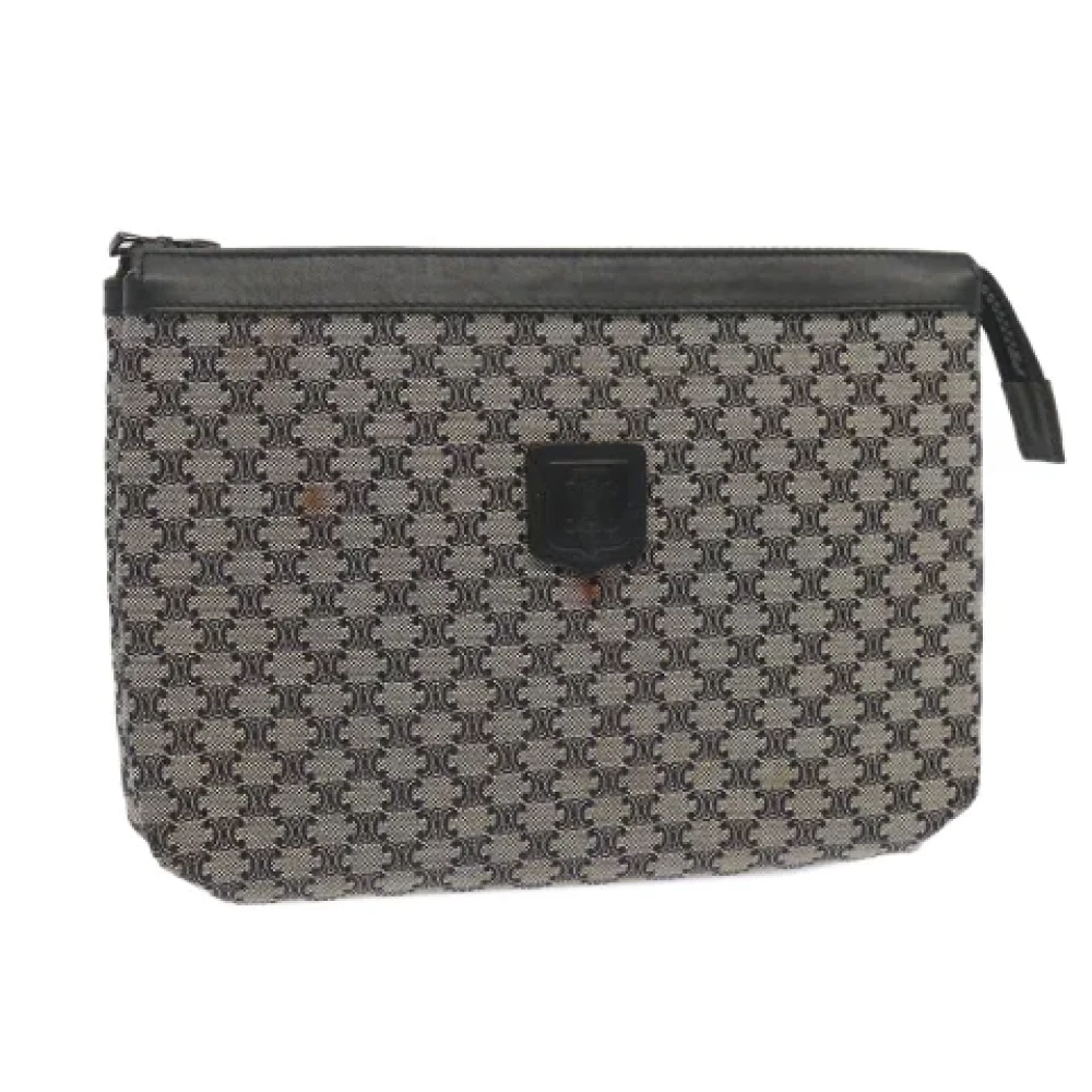 Celine Vintage Pre-owned Canvas clutches Blue Dames