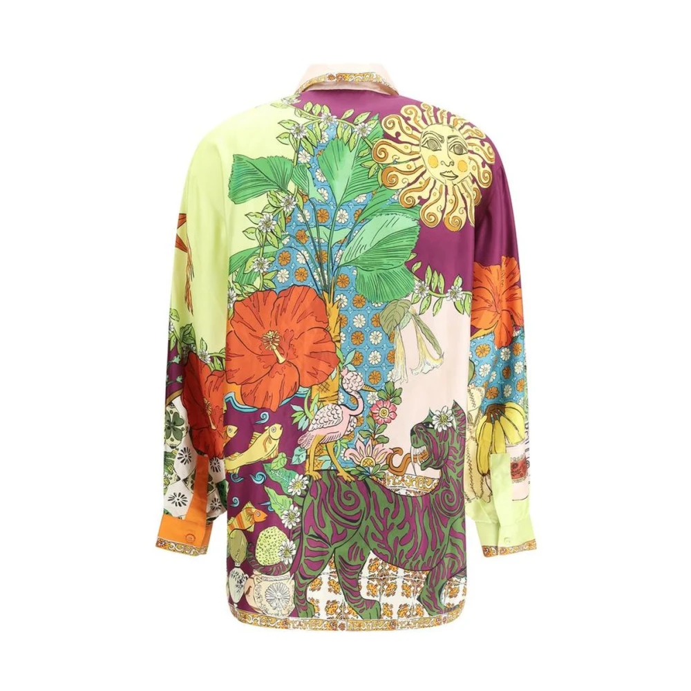 Alemais Bloemen zijden overhemd relaxte pasvorm Multicolor Dames