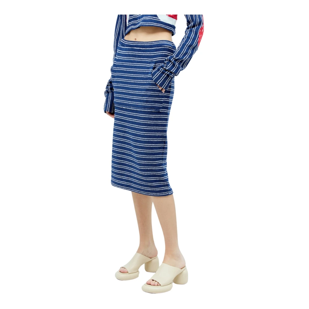 Reward If Found Gestreepte Jogging Midi Rok Multicolor Dames