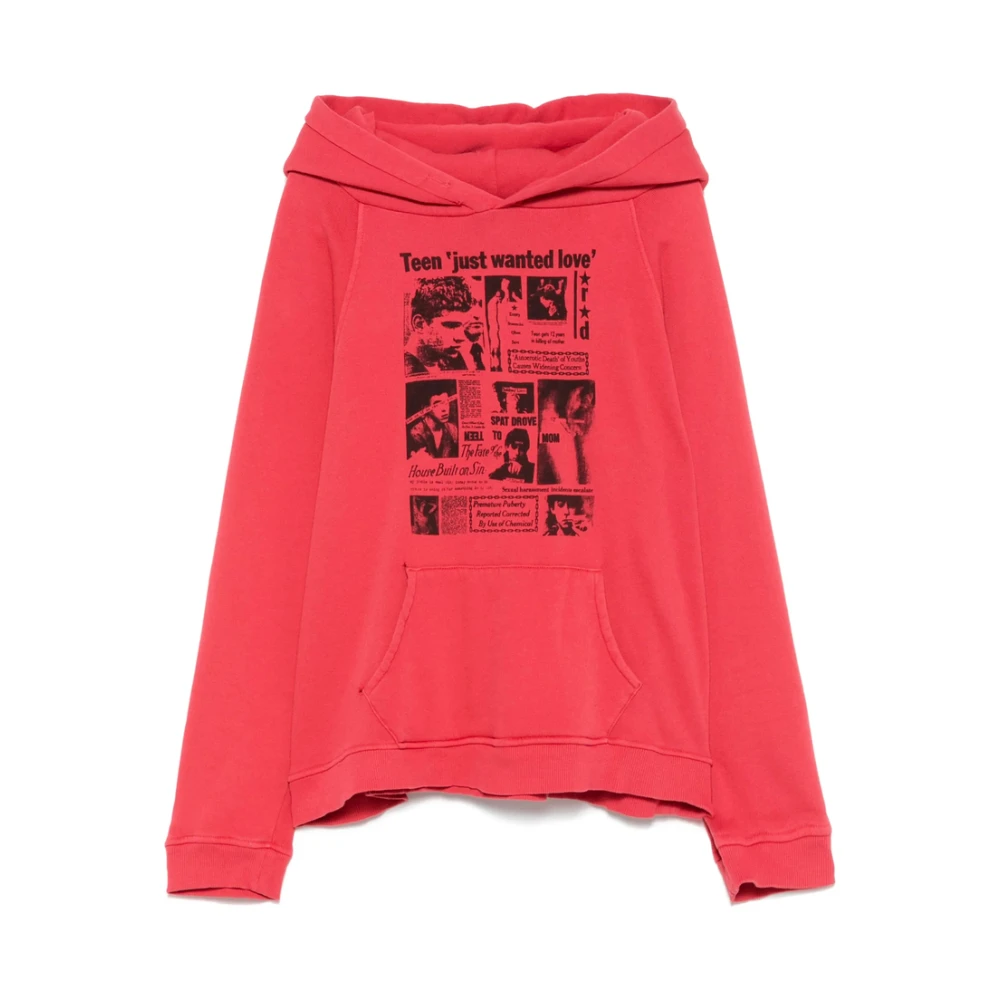 Enfants Riches Déprimés Lichtrode Hoodie Met Distressed Effect Red Heren