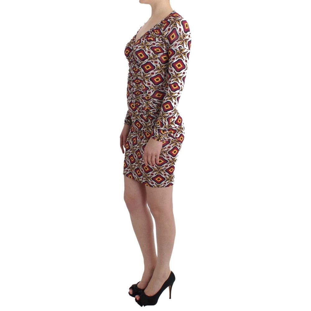 Gianfranco Ferré Elegante Multicolor Cocktailjurk met V-hals Multicolor Dames