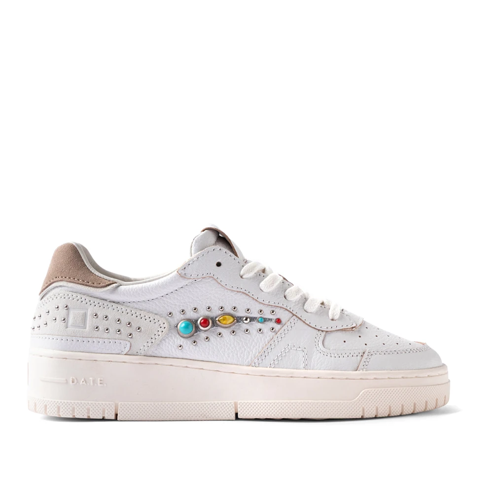 D.a.t.e. Women's White Sneakers, 6 Uk, Torneo Pure Studs