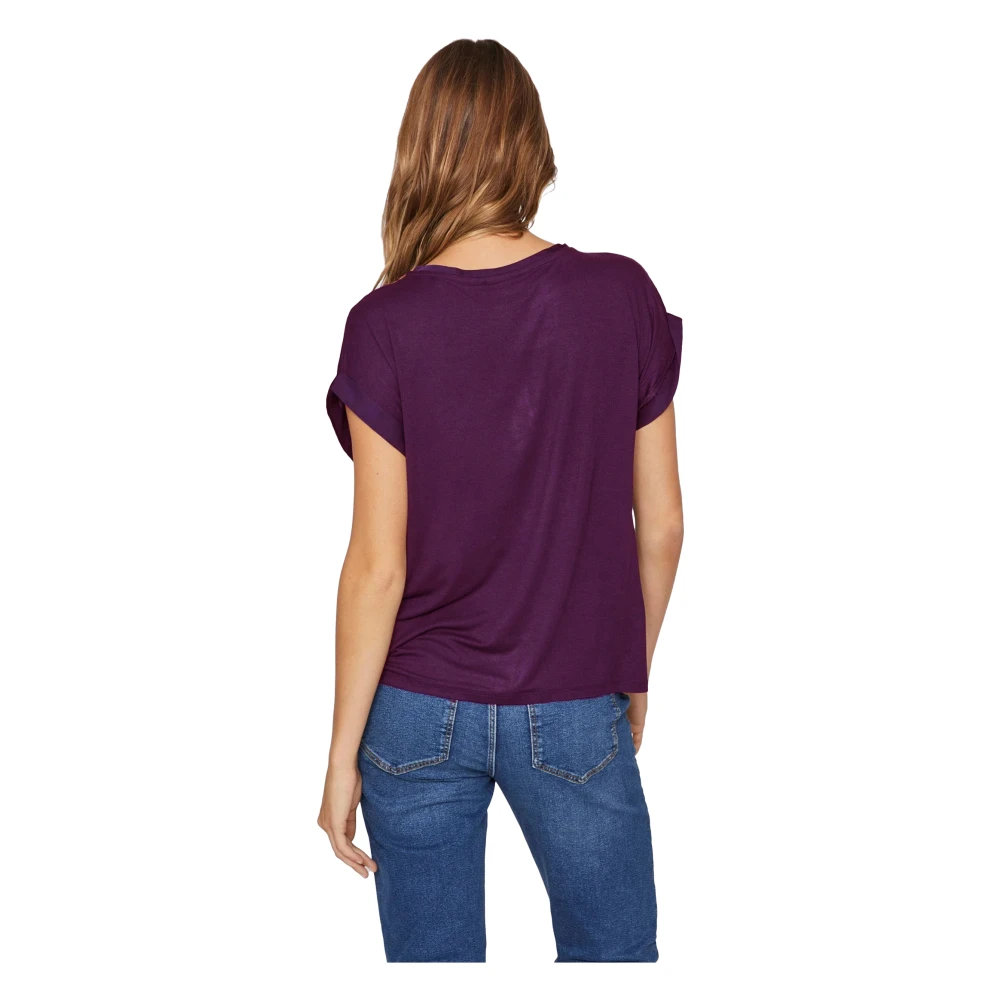 Vila Satin Top Dames T-Shirt Lente Zomer Purple Dames