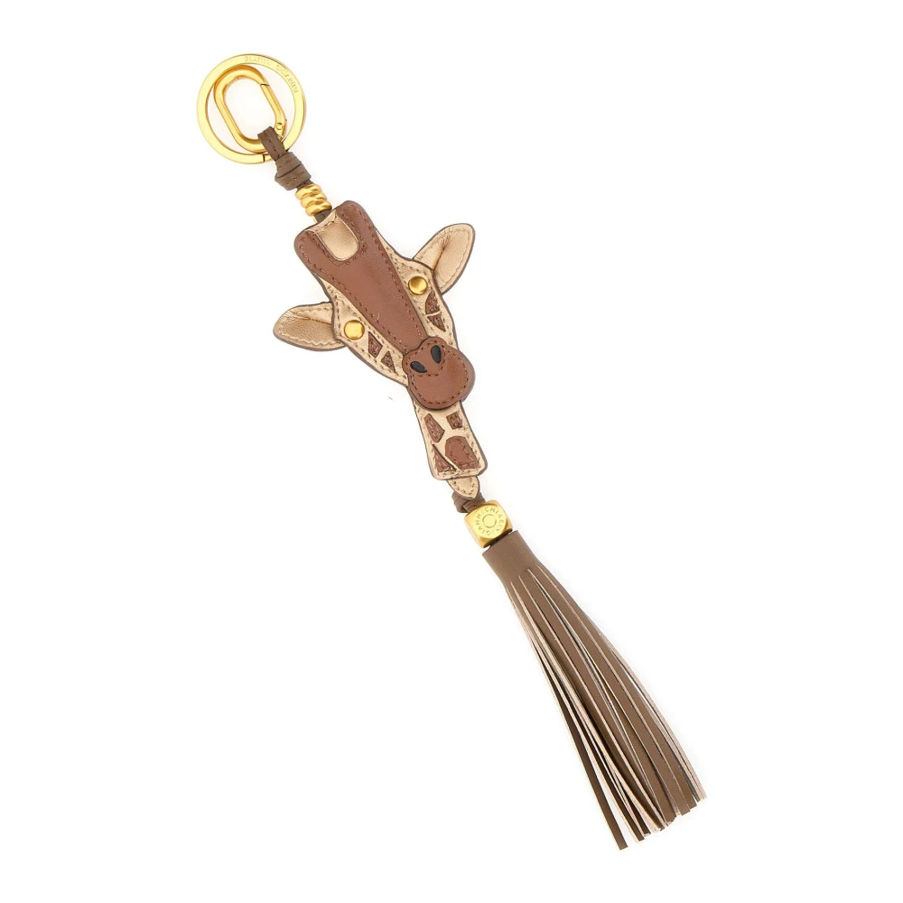 Gianni Chiarini Women's Brown Keychains, One Size, Giraffe Charm Keyring