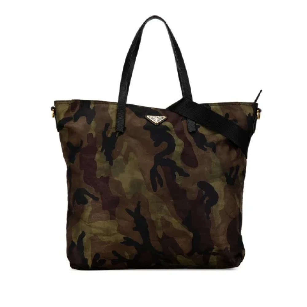 Prada Vintage Pre-owned Canvas prada-bags Green Dames