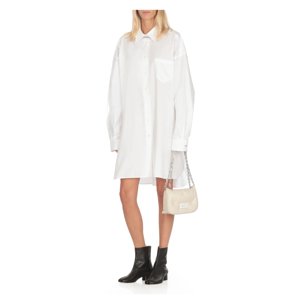 Maison Margiela Gewatteerde leren schoudertas met magnetische sluiting Beige Dames