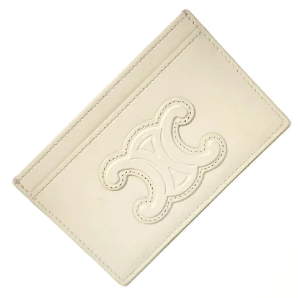 Celine Vintage Pre-owned Leather home-office Beige Dames