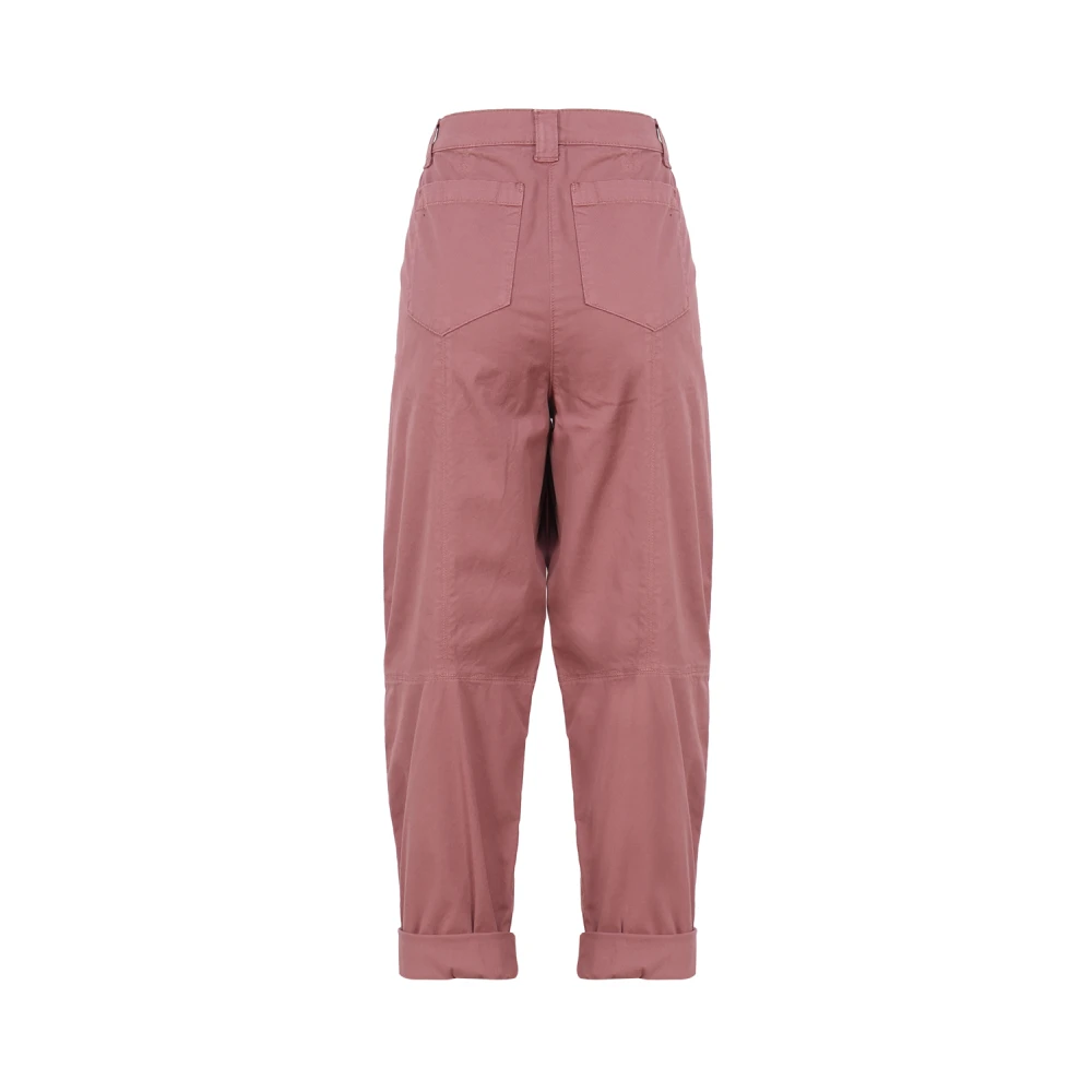 pinko Katoen Elastan Broek Pink Dames