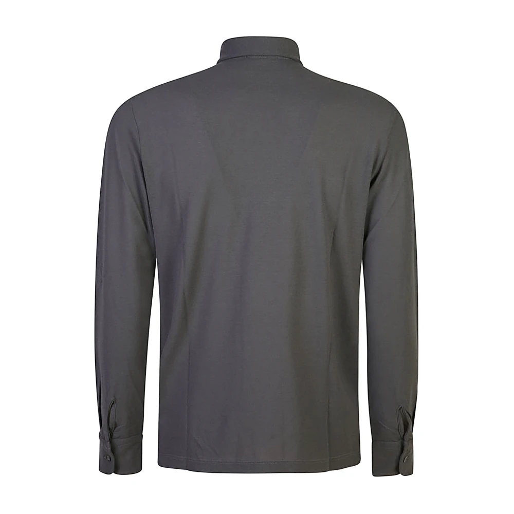 Zanone Grijze Katoenen Poloshirt met Kraag Gray Heren