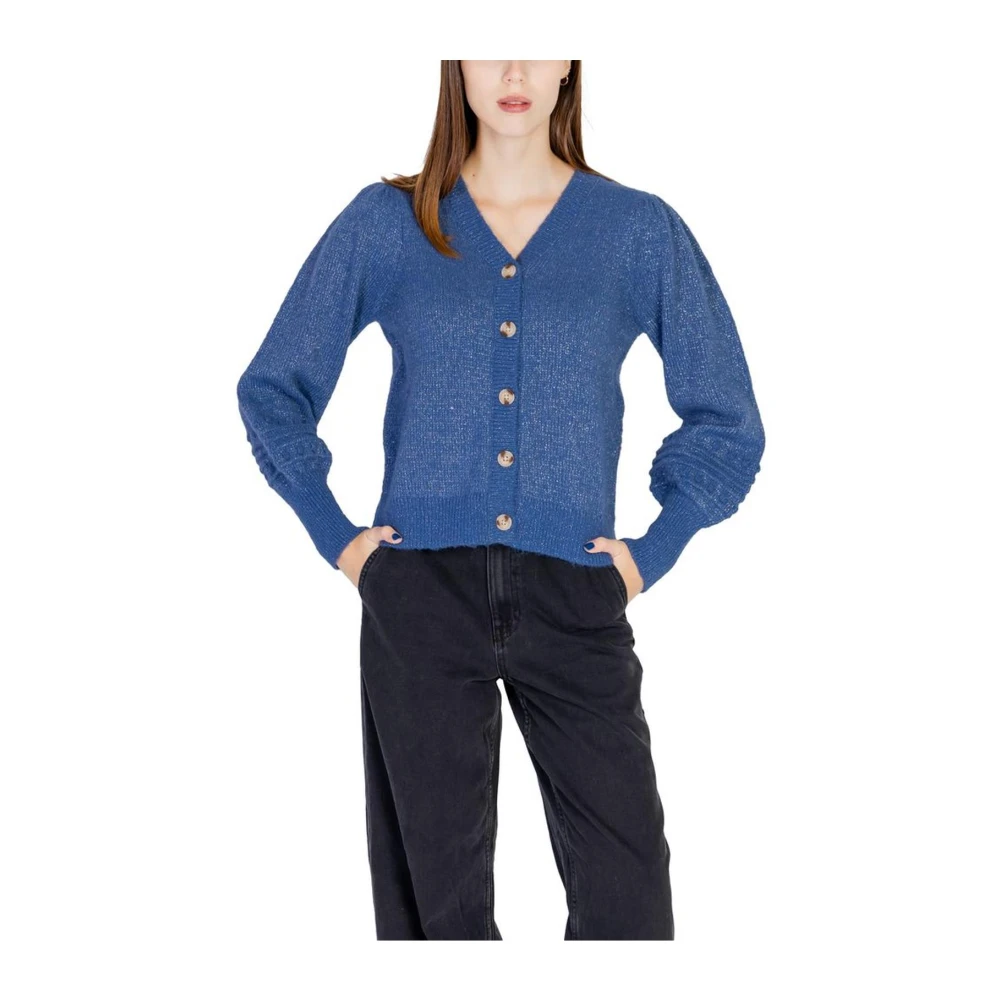 Vila Blauwe Gebreide Vest Dames Herfst Winter Collectie Blue Dames