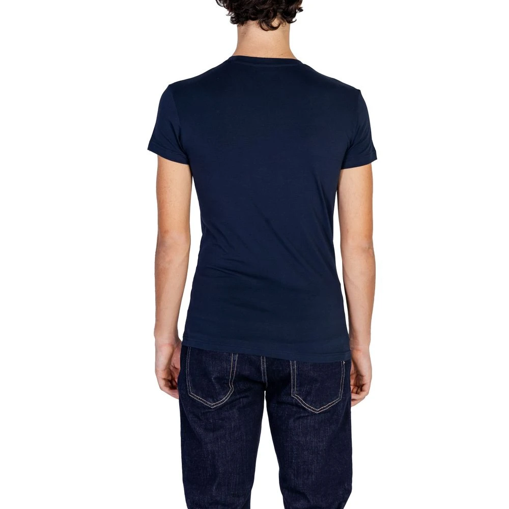 Emporio Armani Blauw Katoenen Heren T-Shirt Herfst Winter Blue Heren