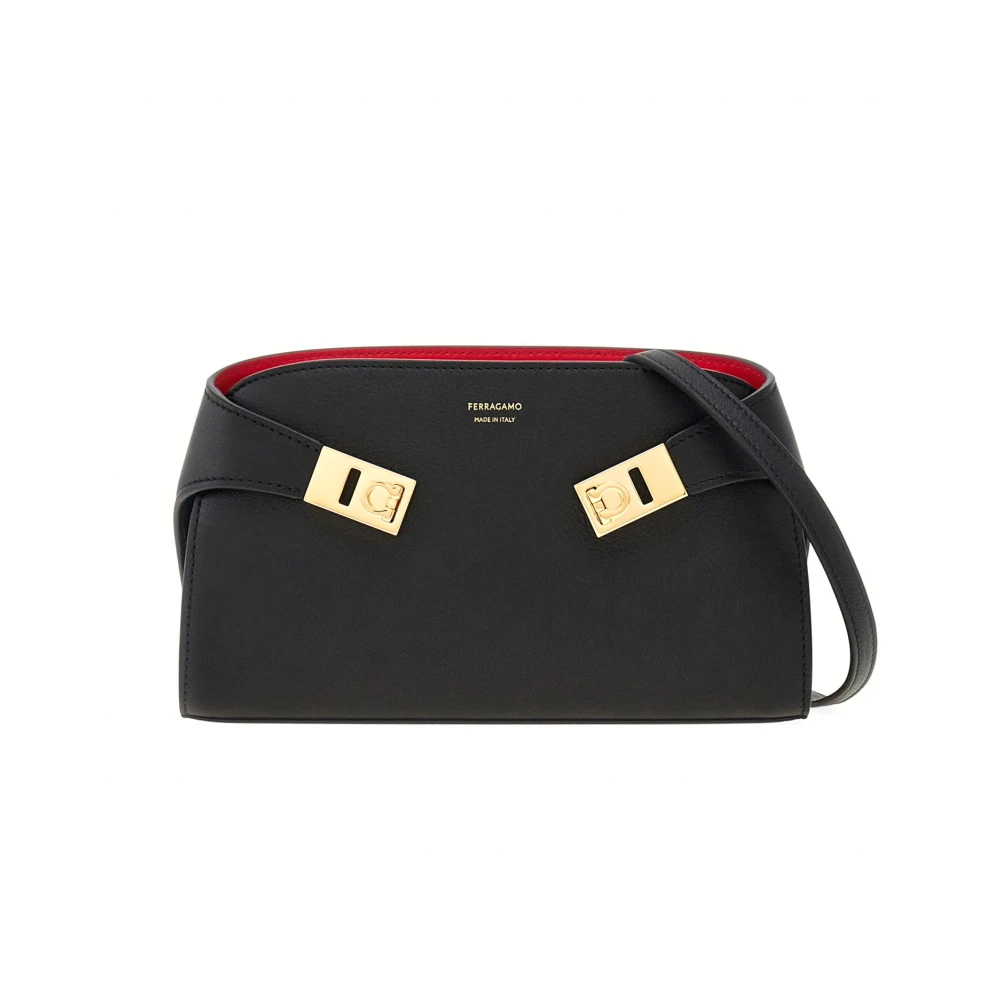 Salvatore Ferragamo Zwarte Mini Hug Crossbody Tas Black Dames