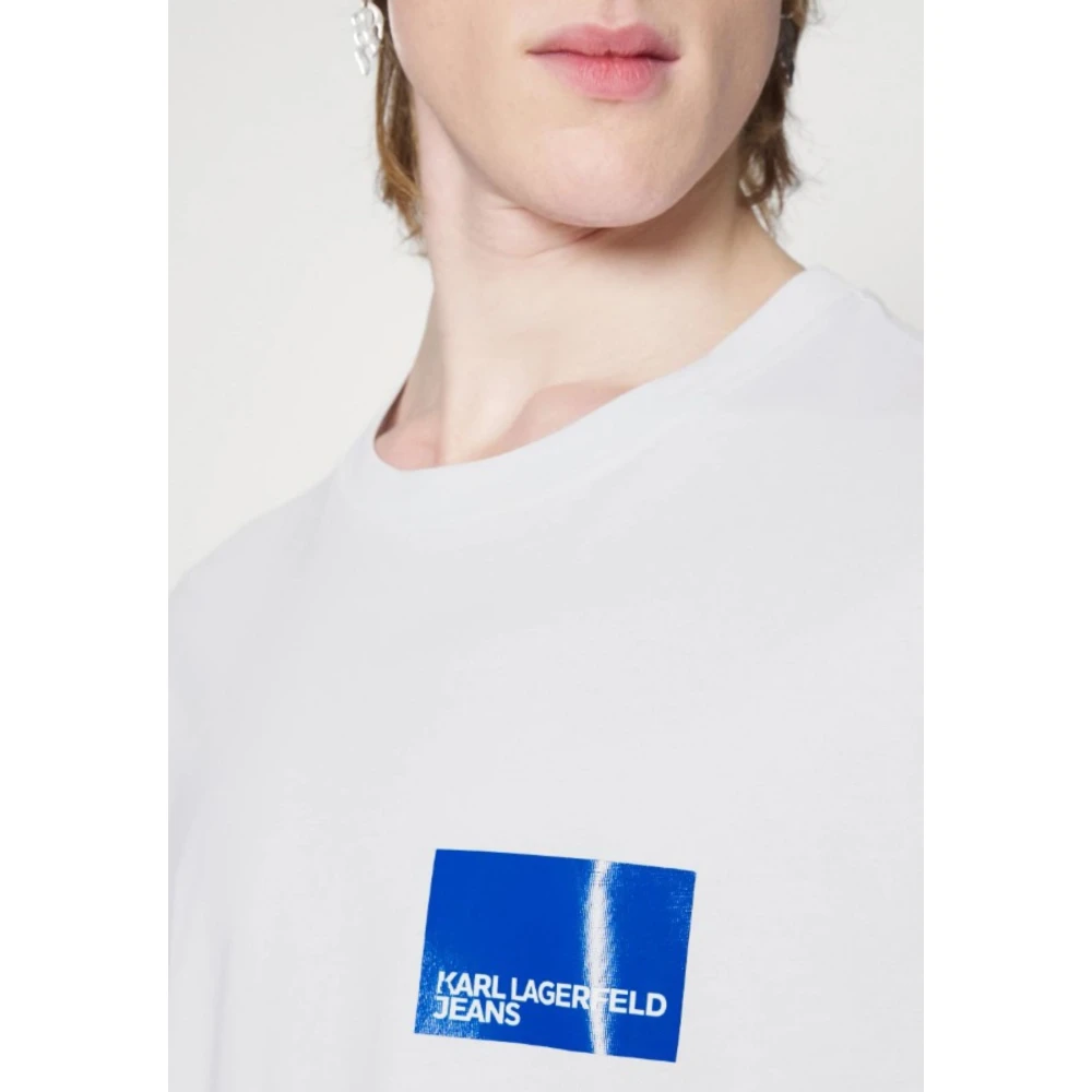 Karl Lagerfeld Heren Logo Tee Regular Fit White Heren
