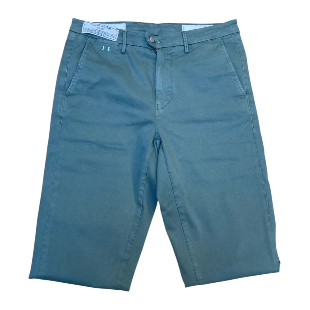 Tramarossa Men's Green Cotton Gabardine Trousers - Casual Shorts - W32 - Shorts