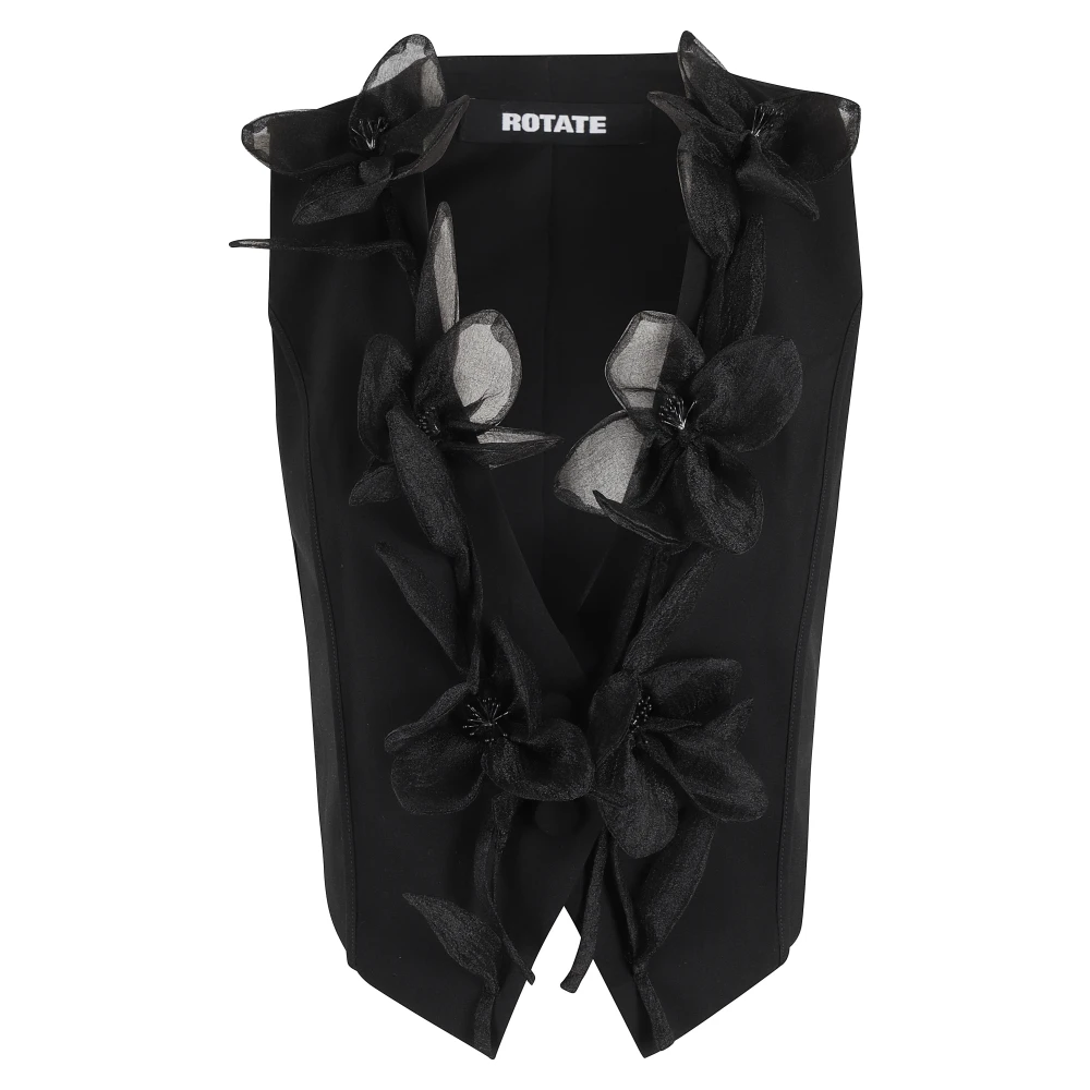 Rotate Birger Christensen Floral Vest Black Dames