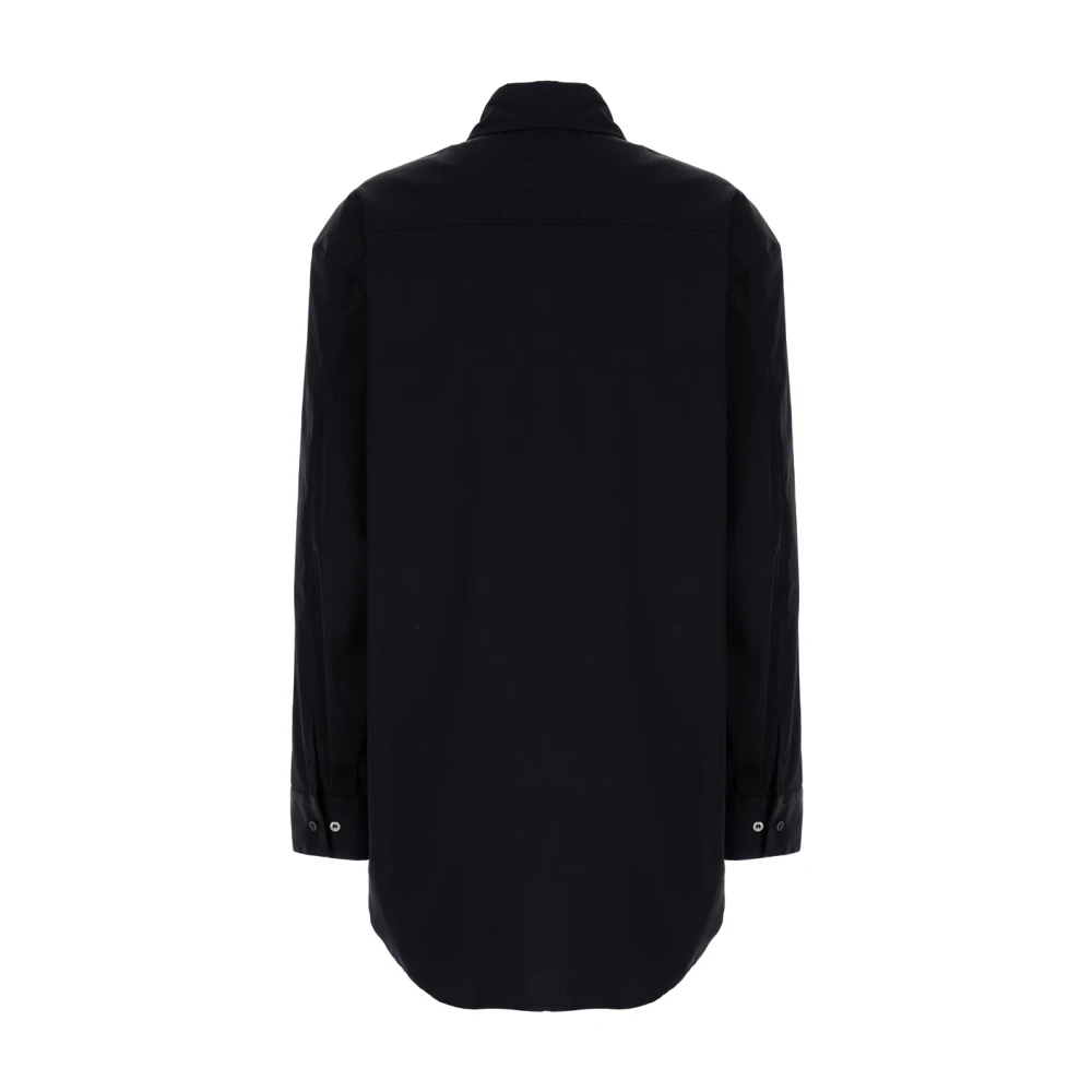 Plain Units Zwarte Katoenen Oversized Shirt Black Dames