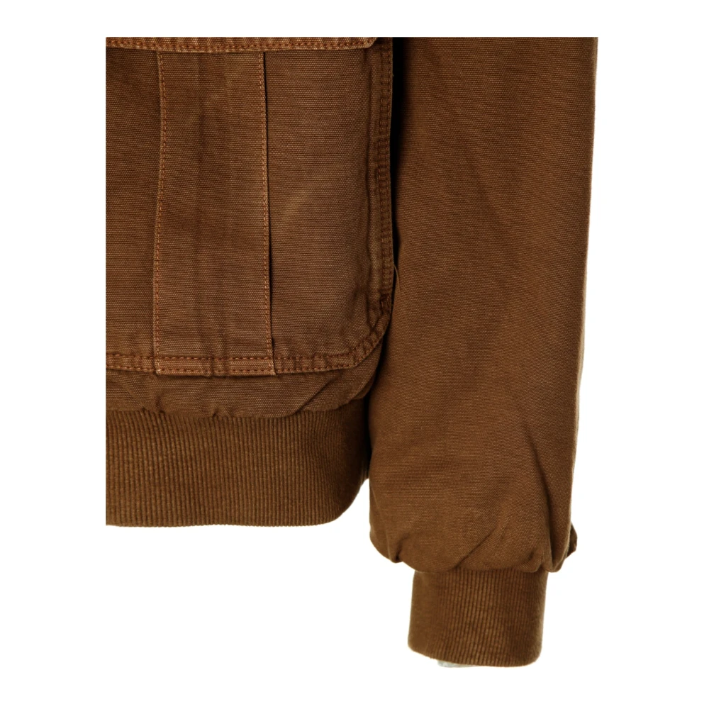 Carhartt WIP Canvasjas met geribde manchetten Brown Heren