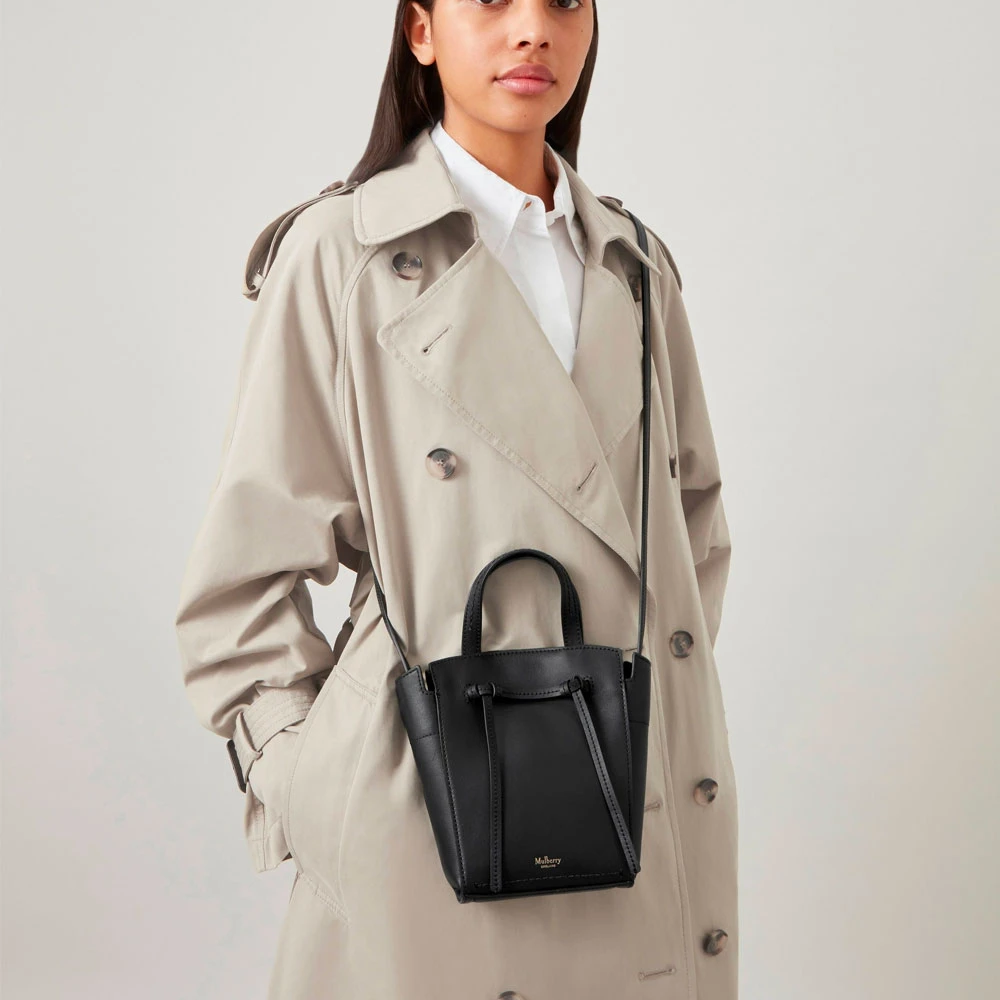Mulberry Mini Clovelly Tote Zwart Classic Grain Black Dames