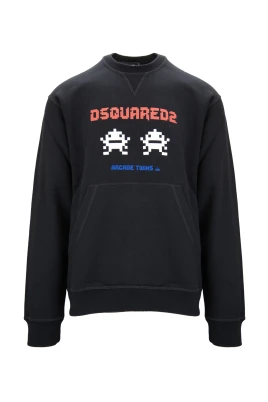 Herr Pullover Sweatshirt med Kontrasttryck