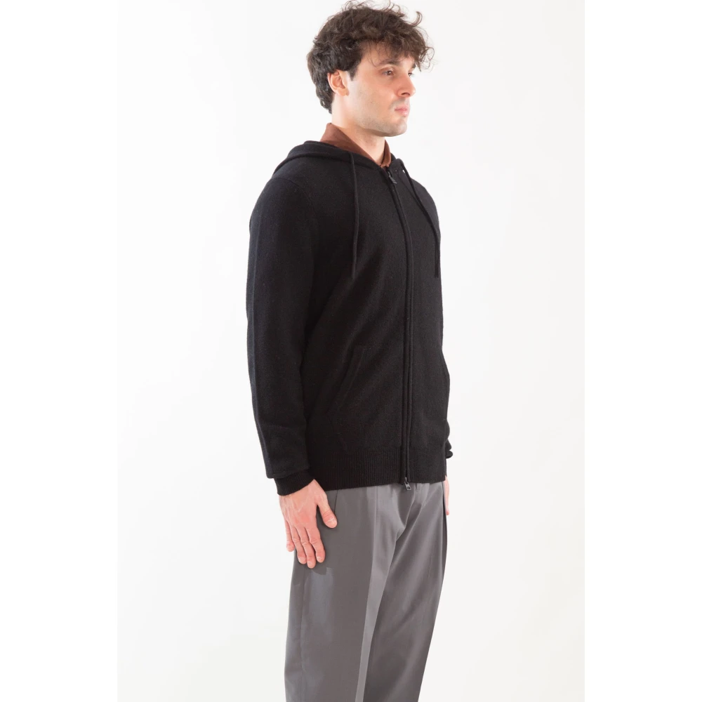 MC2 Saint Barth Lamswol Hoodie in Notting Stijl Black Heren