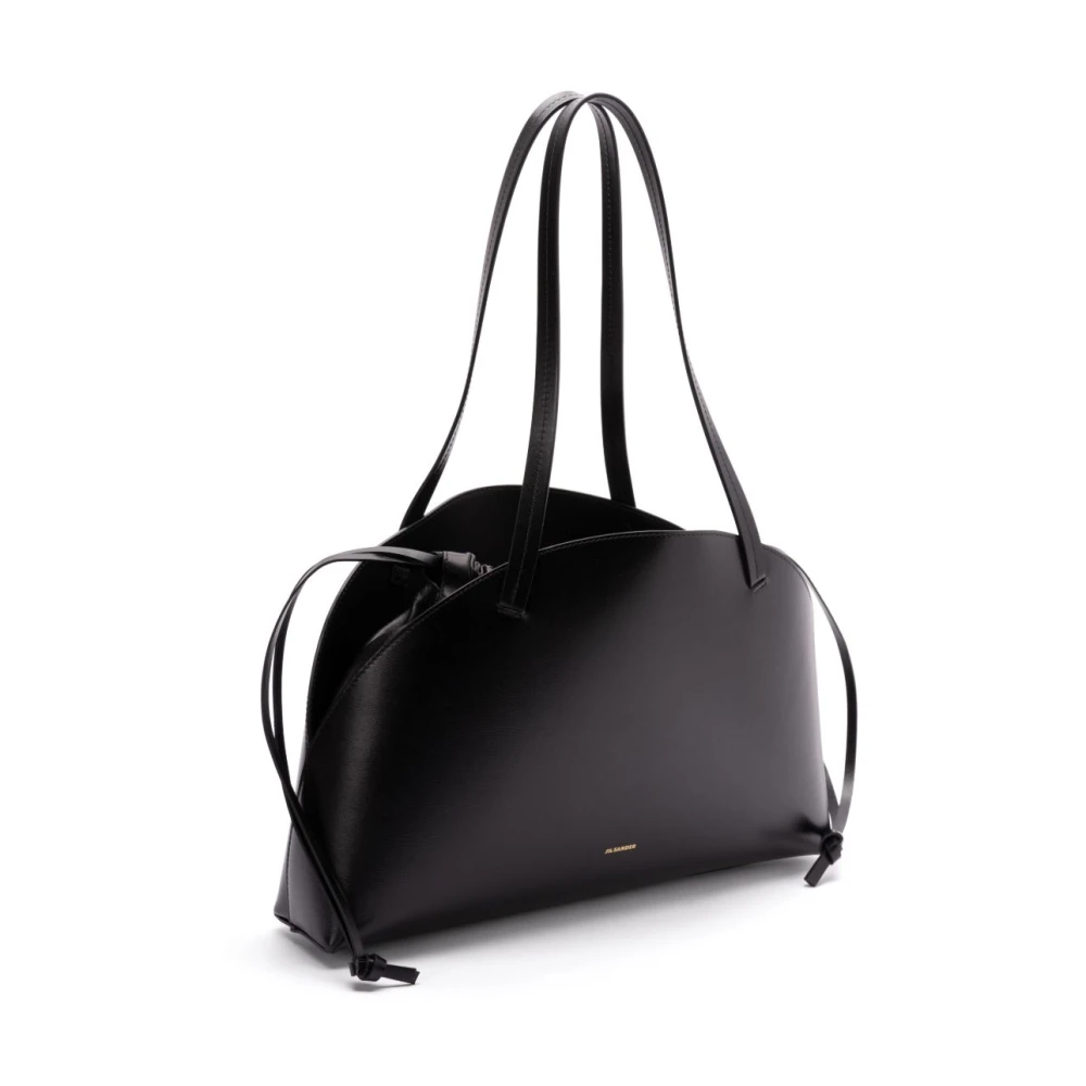 Jil Sander Zwarte Trekkoordtassen met Bovenhandvatten Black Dames