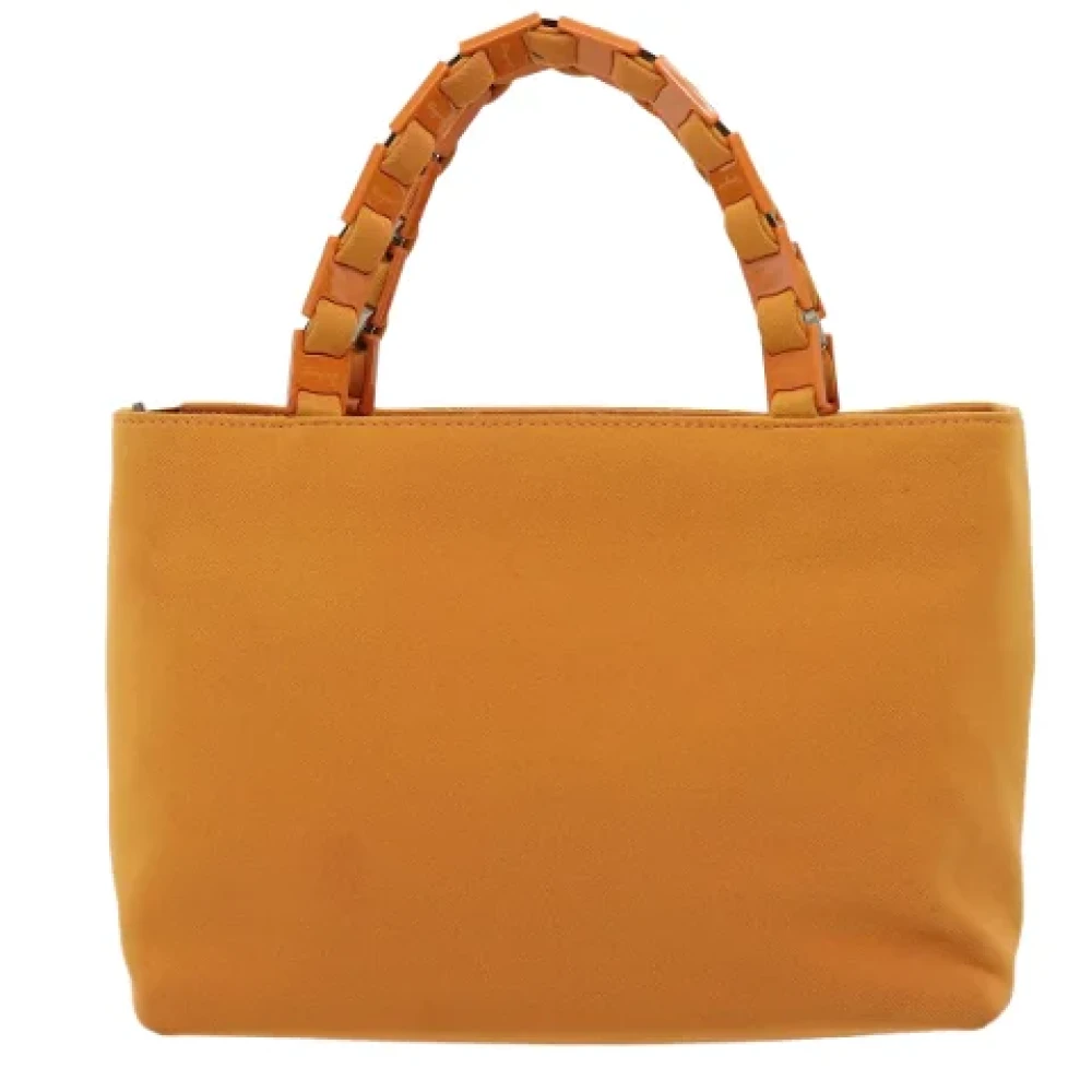 Salvatore Ferragamo Pre-owned Canvas handbags Orange Dames