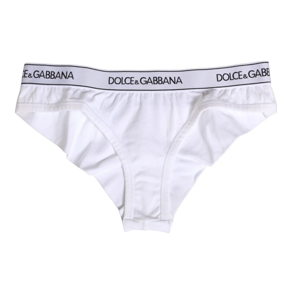 Dolce & Gabbana Women's White Underpants, S, Logo Waistband Brief