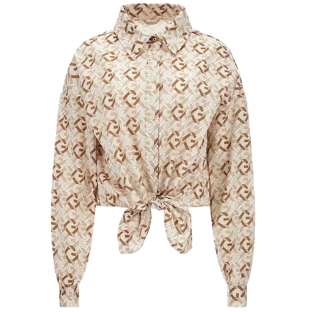 Guess Veelzijdige Beige Blouse Multicolor Dames