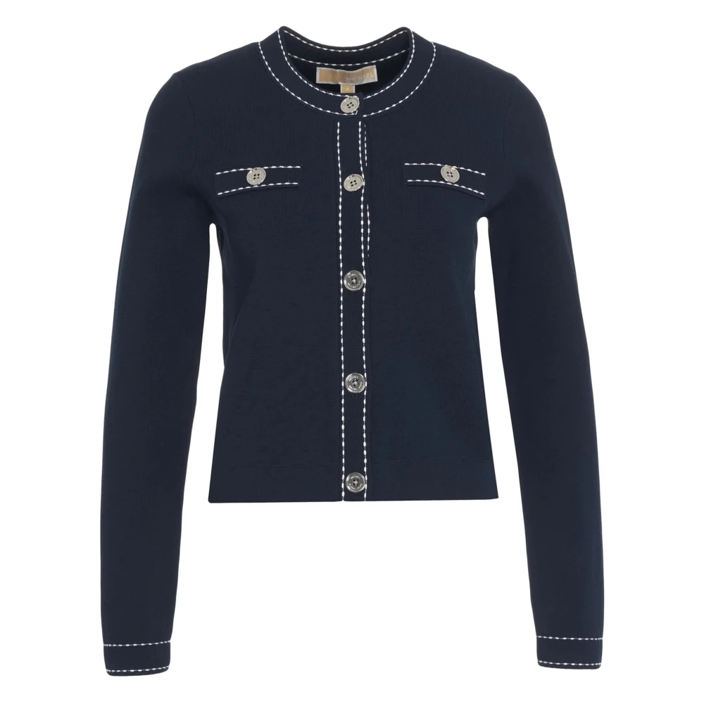 Michael Kors Blue Stitch Cardi - Female - Cardigans - Xs - Knitwear