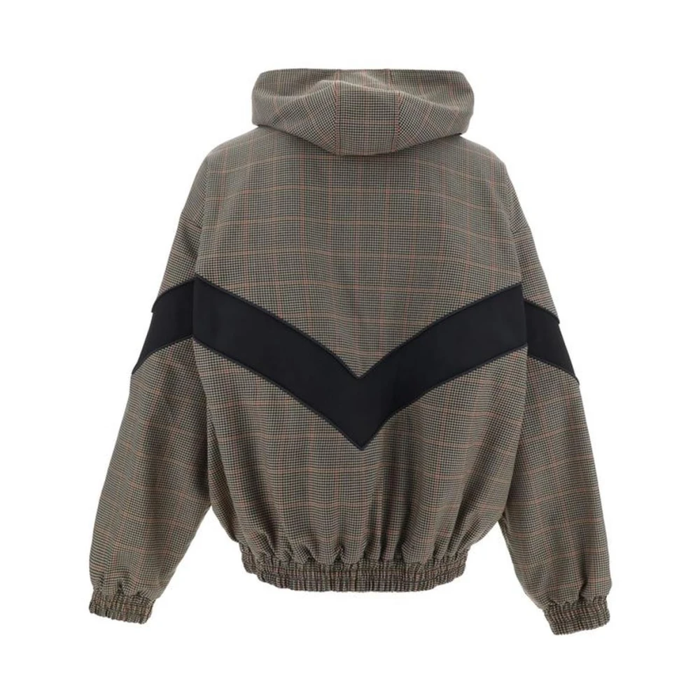 Golden Goose Geruite Hoodie Wollen Jas Brown Heren
