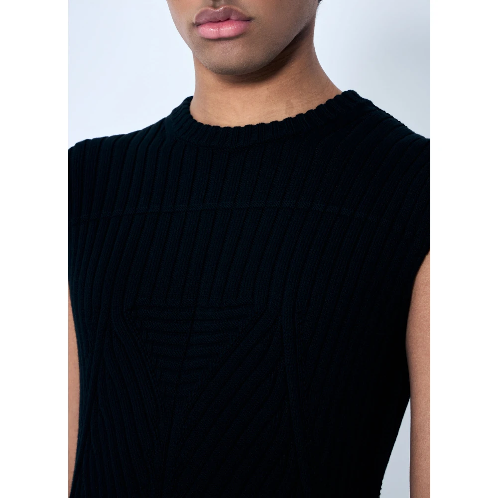 Rick Owens Ribgebreide katoenen top Black Heren