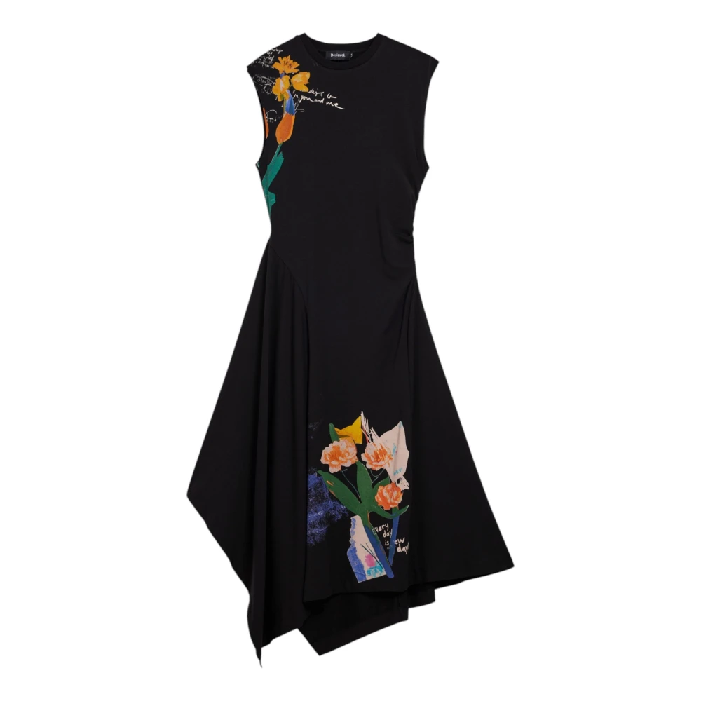 Desigual Women's Black Midi Dresses, M, Leyter Midi Dress
