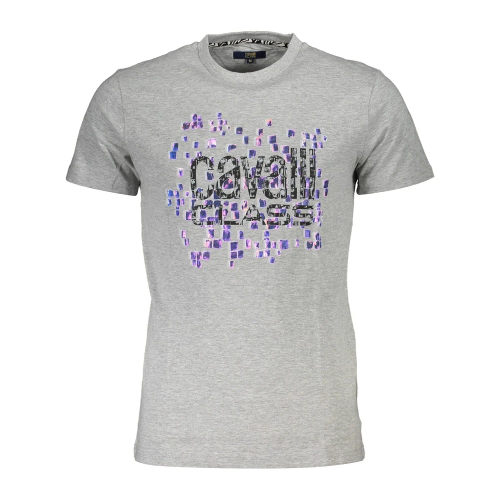 Cavalli Class Korte Mouw Heren T-shirt Grijs Print Gray Heren