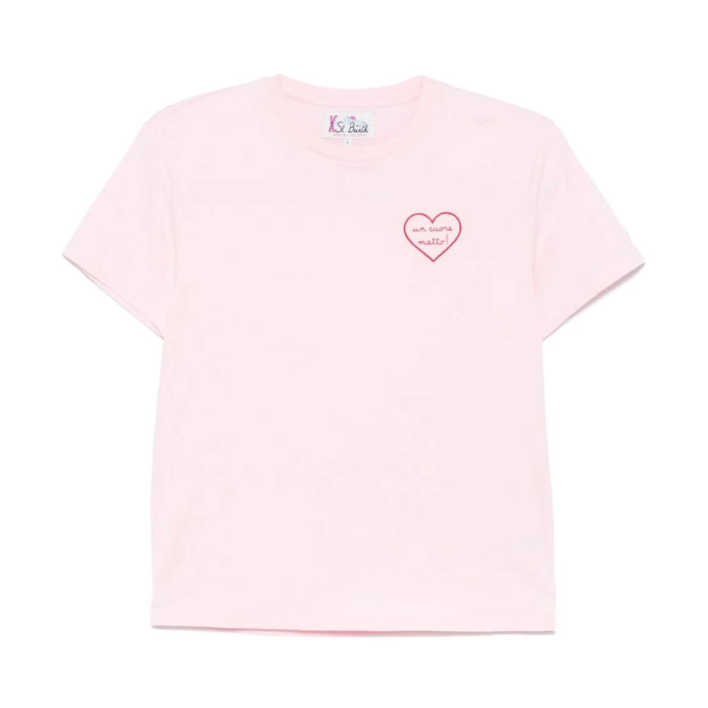MC2 Saint Barth Roze Katoenen Jersey Crew Neck T-shirt Pink Dames