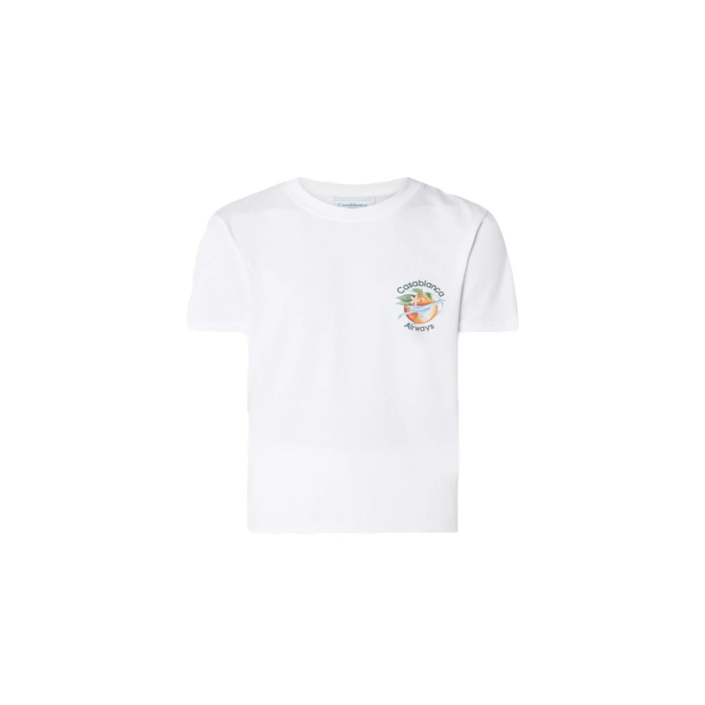 Casablanca Orbit Rond Oranje Wit T-Shirt White Heren