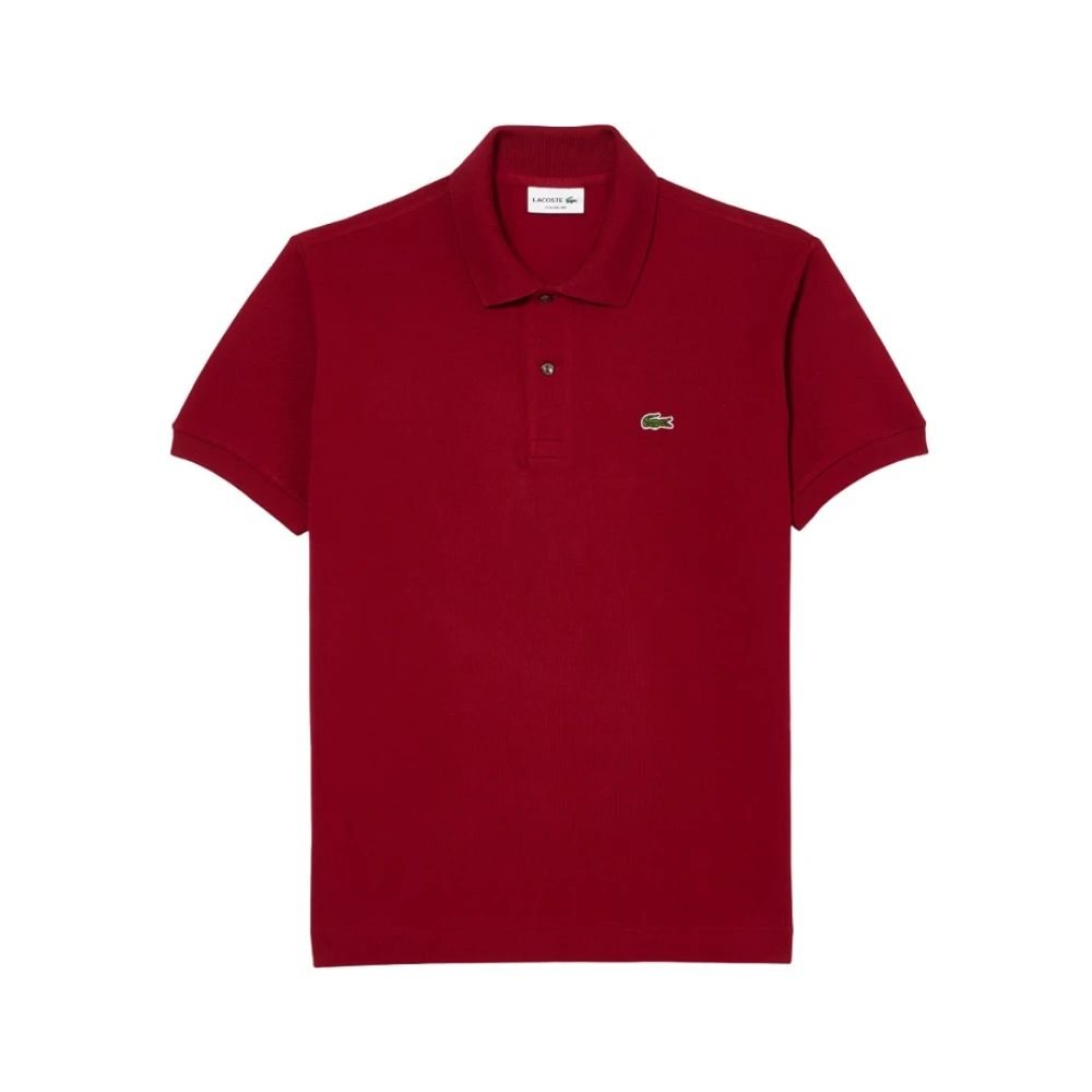 Lacoste Men's Red Polo Shirts, 2XL, Classic Polo Shirt Bordeaux