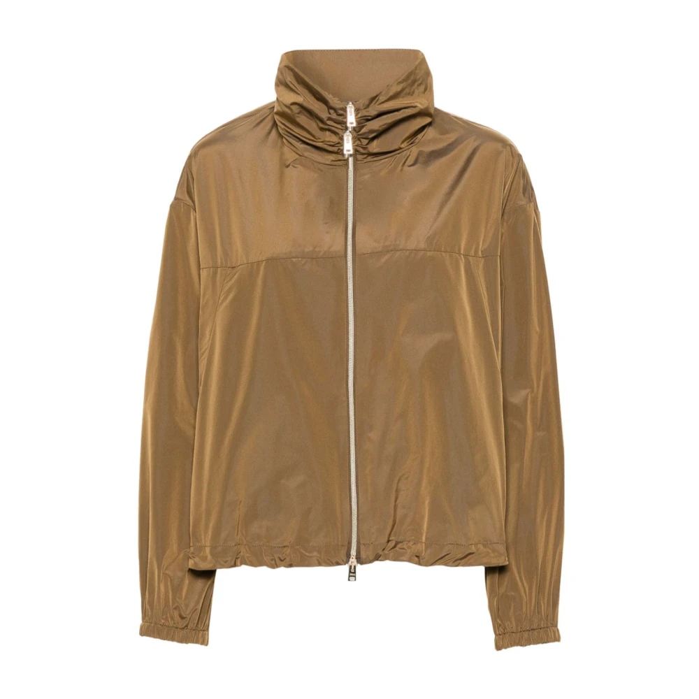 Herno Caramel Taffeta Jas met Elastische Zoom Brown Dames
