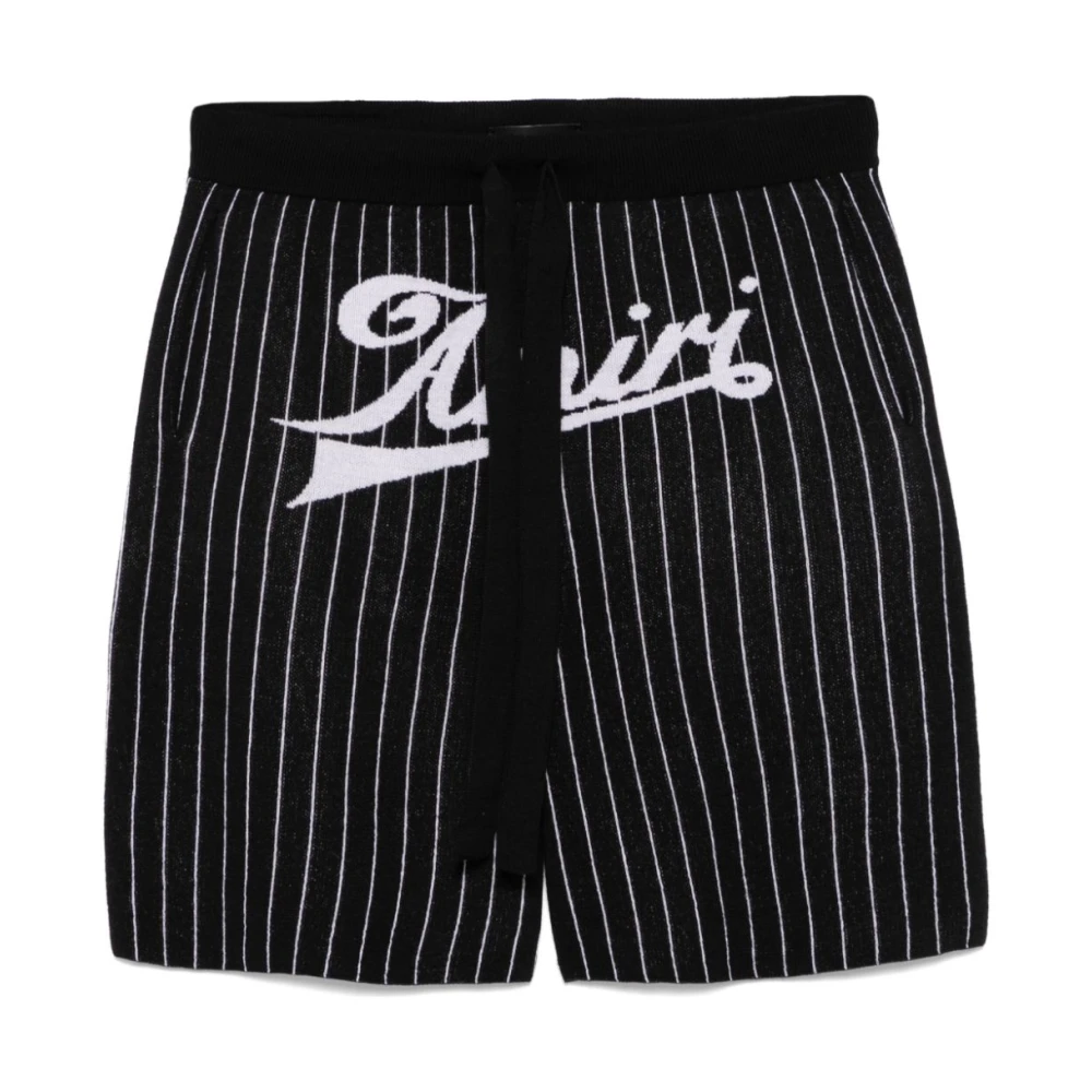 Amiri Diplomatieke Gestreepte Gebreide Shorts Black Heren