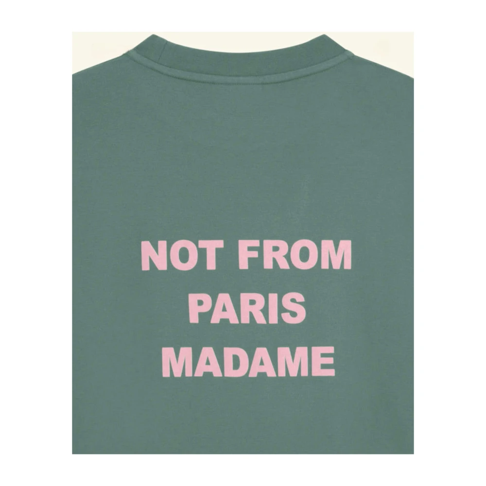 Drole de Monsieur Klassieke Slogan T-shirt in Donkergroen Green Heren