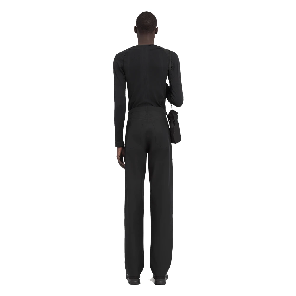 MM6 Maison Margiela Zwarte Logo Print Broek Black Heren