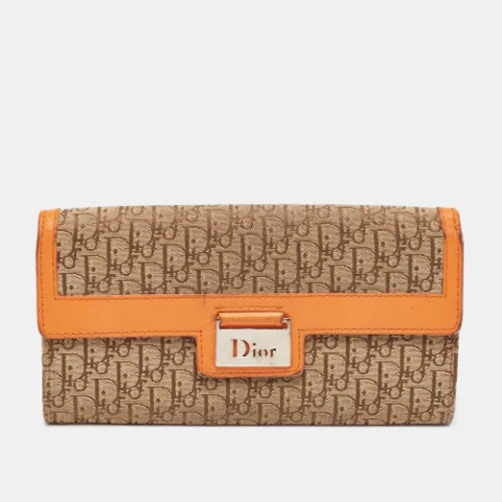 Dior Vintage Pre-owned Canvas wallets Orange Dames