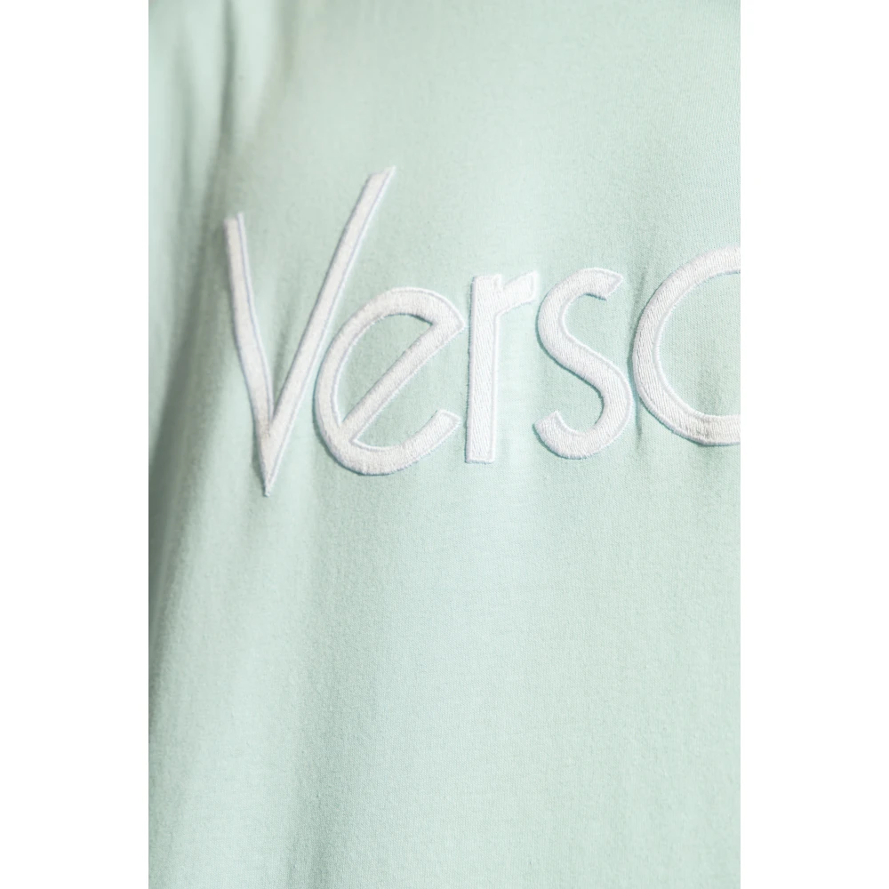 Versace T-shirt met logo Blue Heren