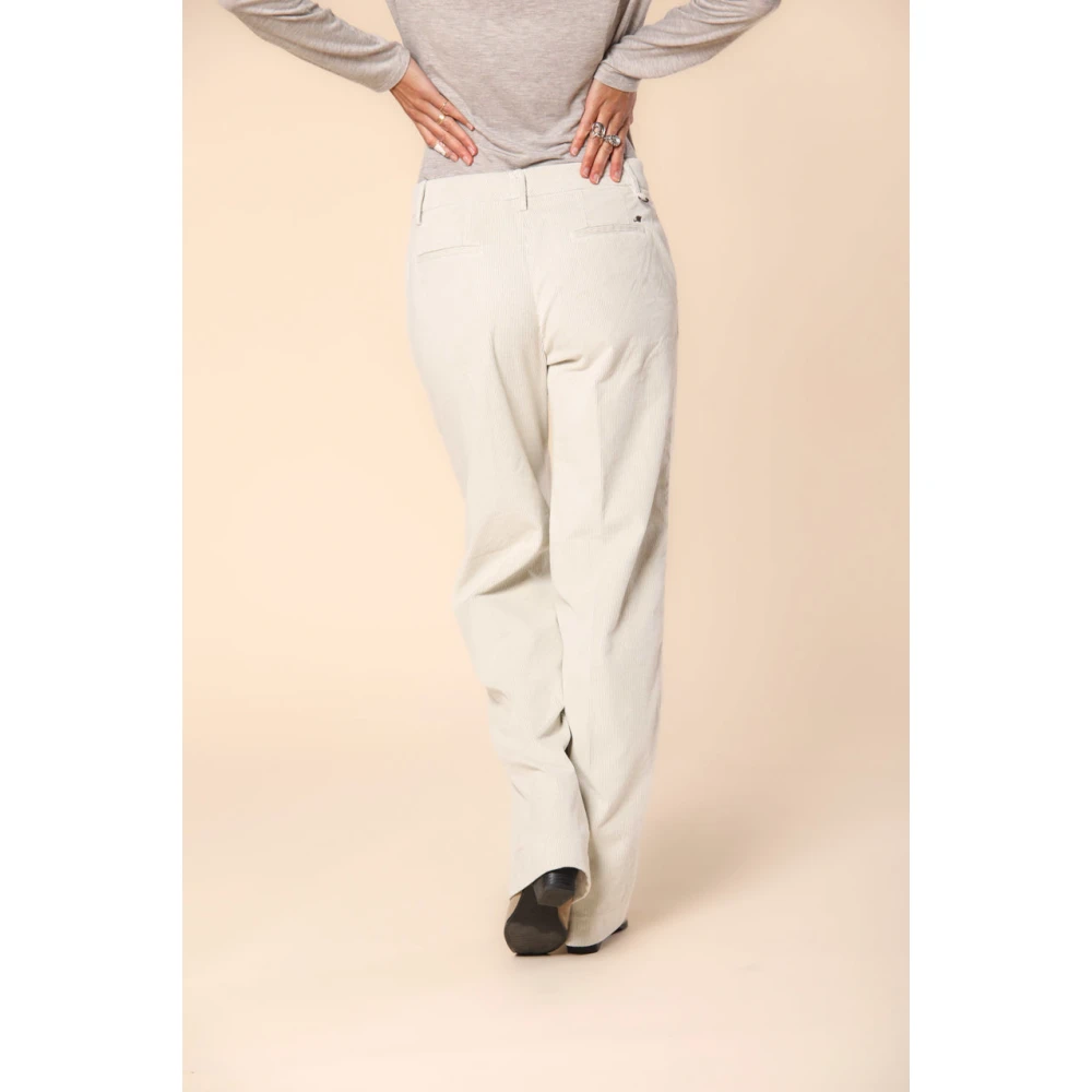 Mason's Winter Corduroy Straight Chino Broek White Dames