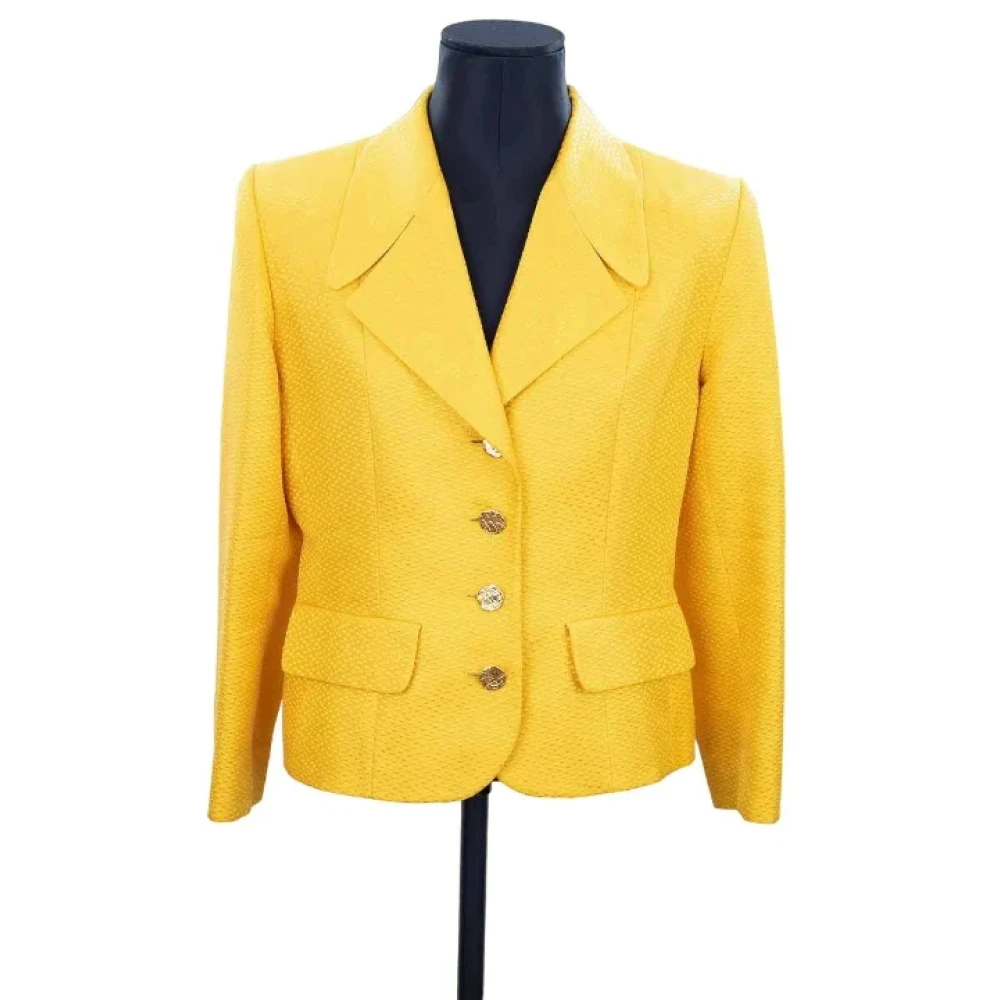 Saint Laurent Vintage Pre-owned Cotton outerwear Yellow Dames