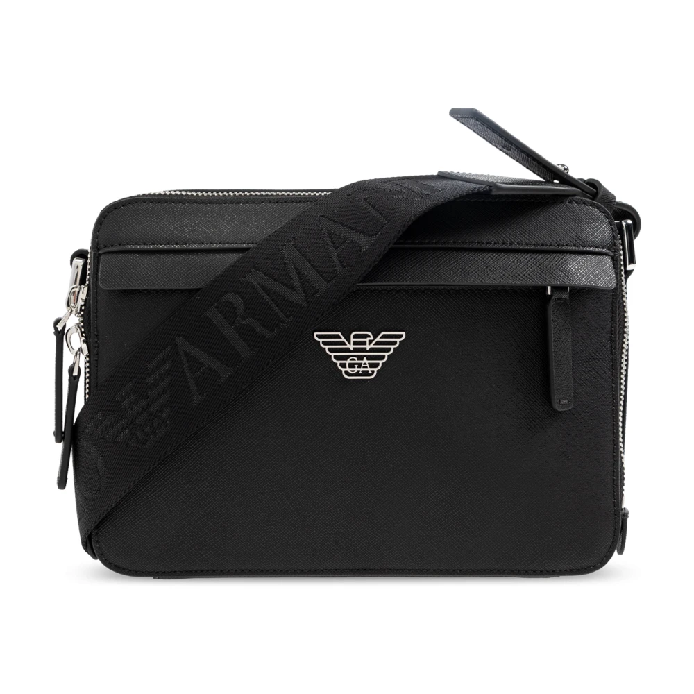 Emporio Armani Shoulder Bags, Male, One Size, Shoulder Bag With Logo Black