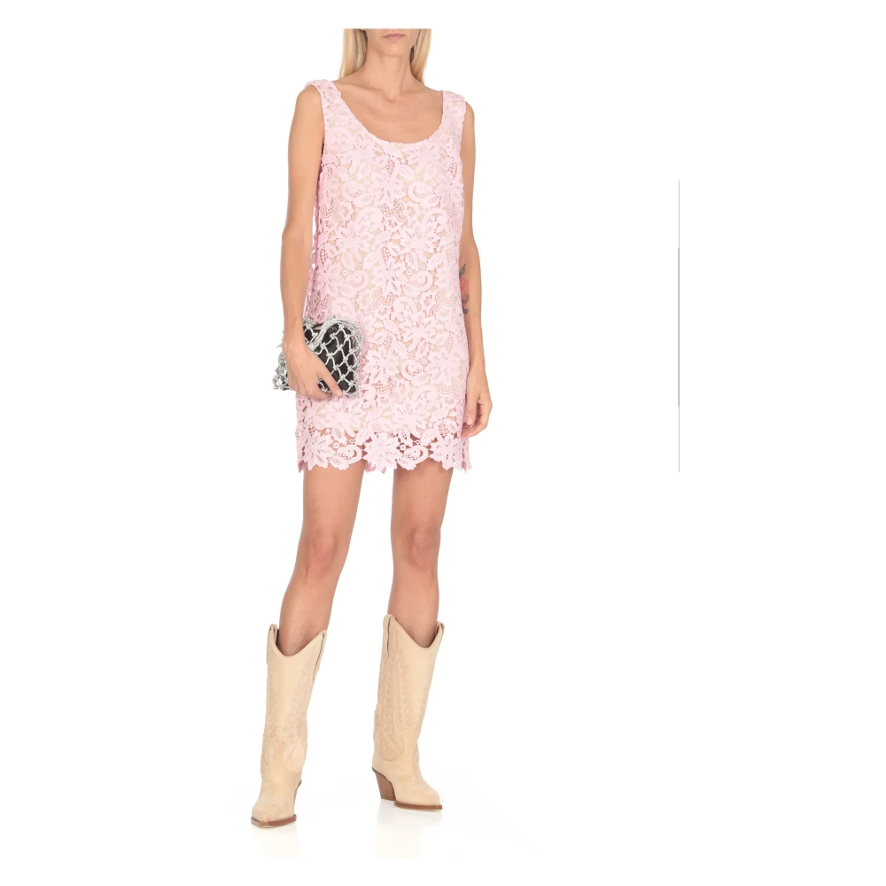 Self Portrait Roze Kant Mouwloze Jurk Pink Dames