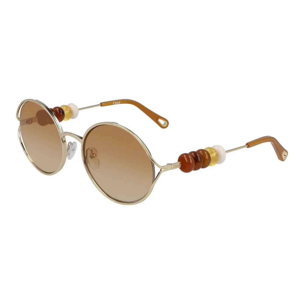 Chloé Women's Gold/Brown Shaded Sunglasses