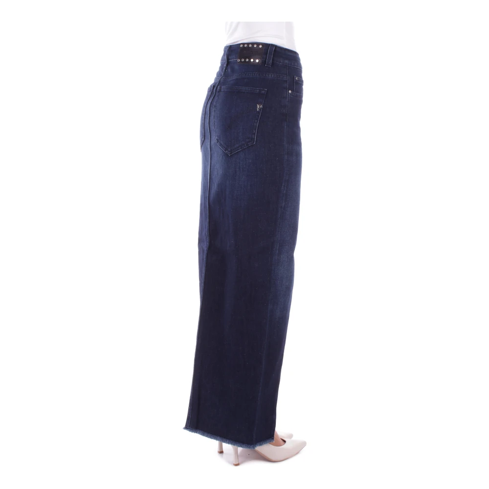 Dondup Studded Denim Rok Blue Dames