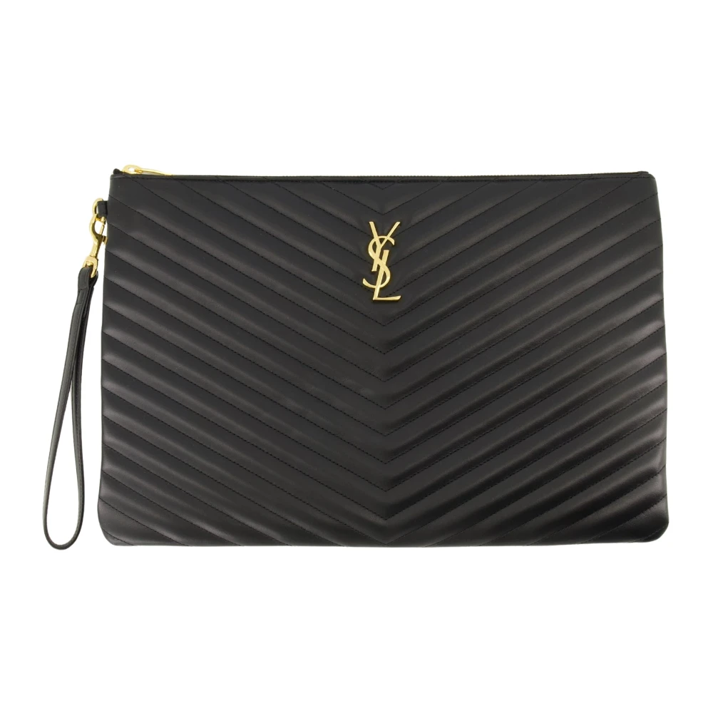 Saint Laurent Women's Black Clutches, One Size, Pochette Cassandre Large